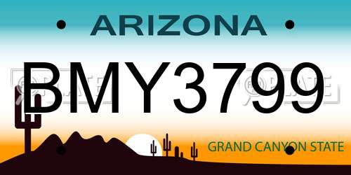 BMY3799 Arizona License Plate