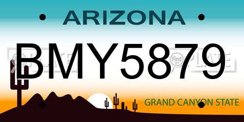 BMY5879 Arizona License Plate