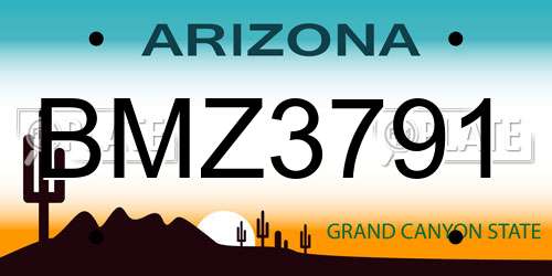 BMZ3791 Arizona License Plate