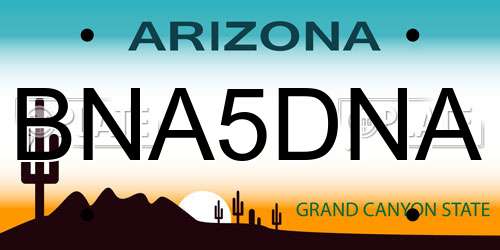 BNA5DNA Arizona License Plate