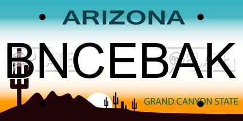 BNCEBAK Arizona License Plate