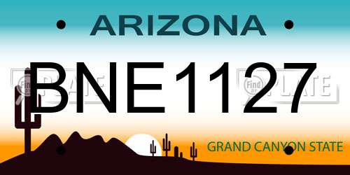 BNE1127 Arizona License Plate