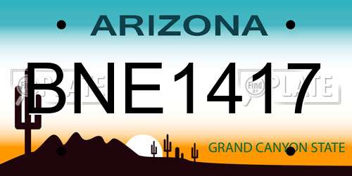 BNE1417 Arizona License Plate