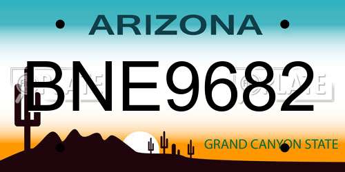 BNE9682 Arizona License Plate