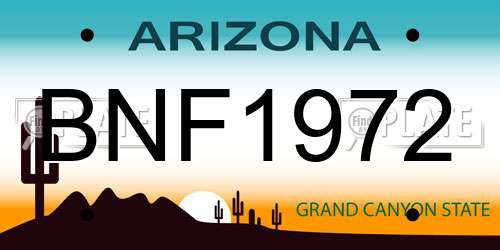BNF1972 Arizona License Plate