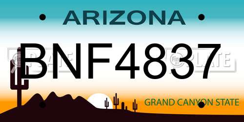 BNF4837 Arizona License Plate