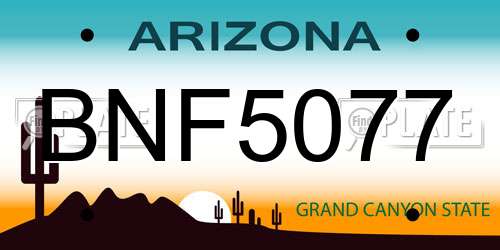 BNF5077 Arizona License Plate