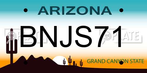 BNJS71 Arizona License Plate
