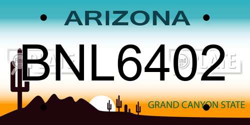 BNL6402 Arizona License Plate