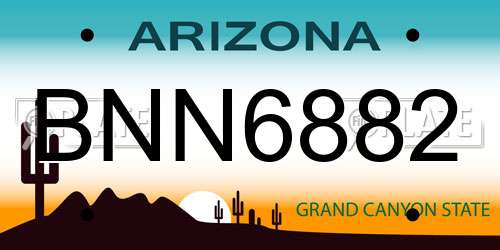 BNN6882 Arizona License Plate