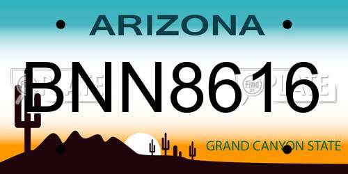 BNN8616 Arizona License Plate