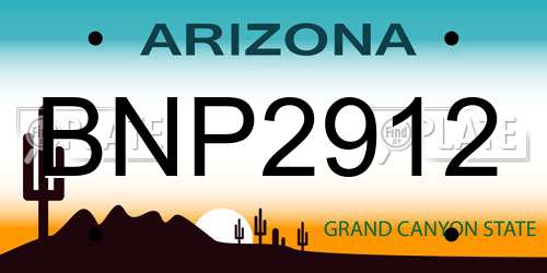 BNP2912 Arizona License Plate