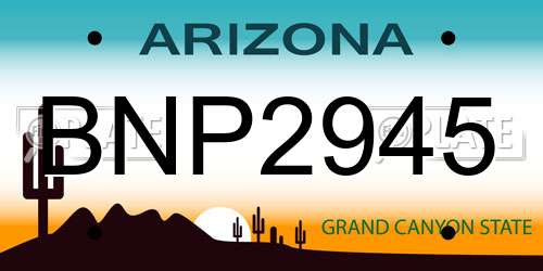 BNP2945 Arizona License Plate