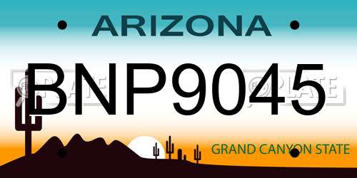 BNP9045 Arizona License Plate