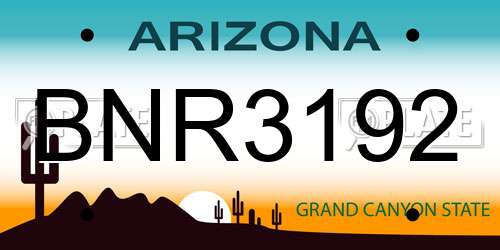 BNR3192 Arizona License Plate