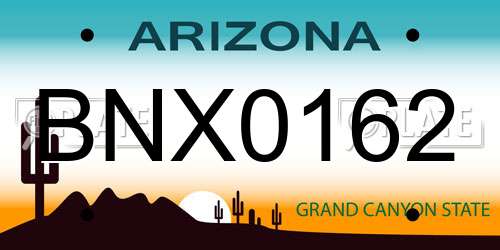 BNX0162 Arizona License Plate
