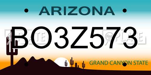 BO3Z573 Arizona License Plate