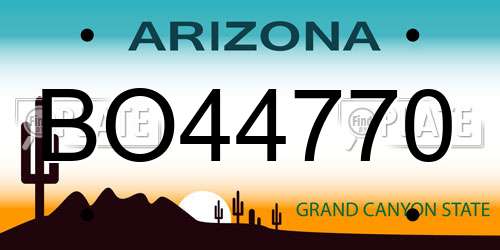 BO44770 Arizona License Plate