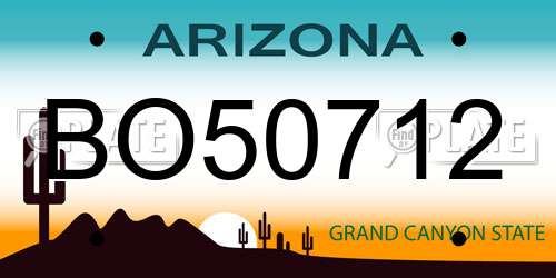 BO50712 Arizona License Plate