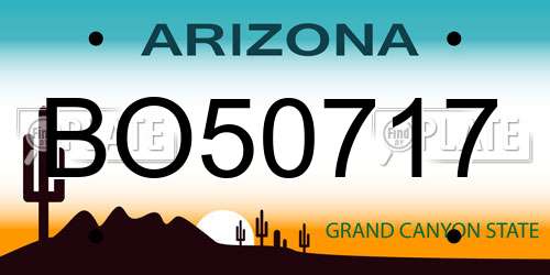 BO50717 Arizona License Plate