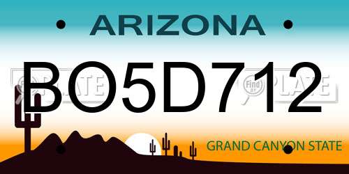 BO5D712 Arizona License Plate