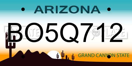 BO5Q712 Arizona License Plate