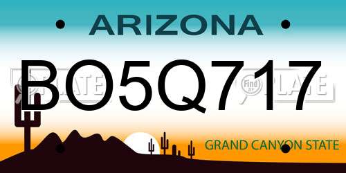 BO5Q717 Arizona License Plate