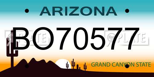 BO70577 Arizona License Plate