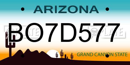 BO7D577 Arizona License Plate