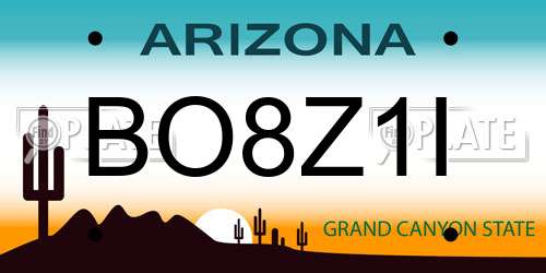 BO8Z1I Arizona License Plate