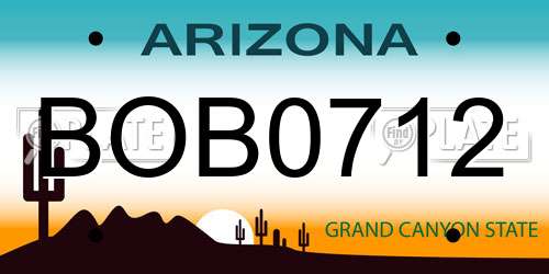 BOB0712 Arizona License Plate