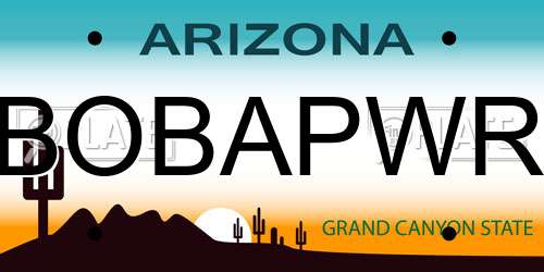 BOBAPWR Arizona License Plate