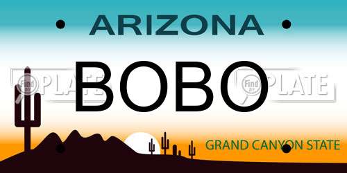 BOBO Arizona License Plate