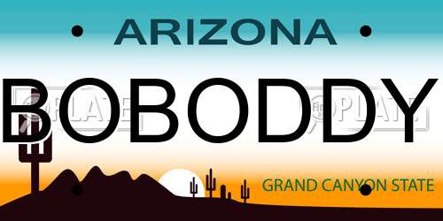 BOBODDY Arizona License Plate