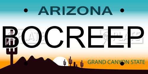 BOCREEP Arizona License Plate