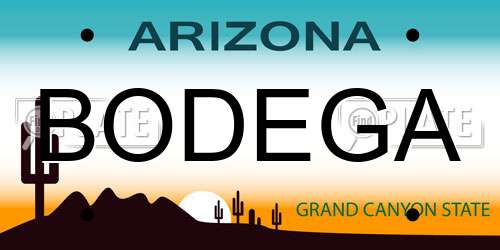 BODEGA Arizona License Plate