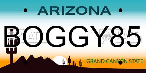 BOGGY85 Arizona License Plate