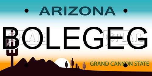 BOLEGEG Arizona License Plate