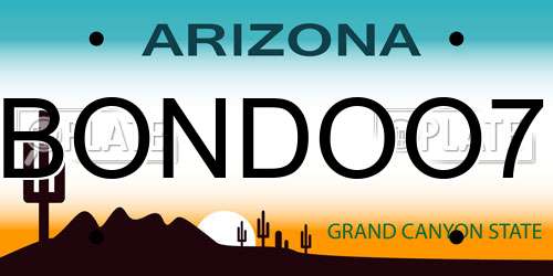 BONDOO7 Arizona License Plate
