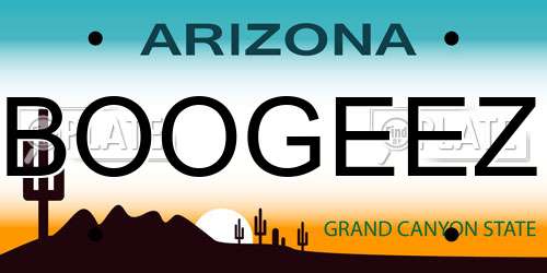 BOOGEEZ Arizona License Plate