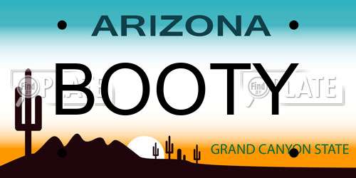 BOOTY Arizona License Plate
