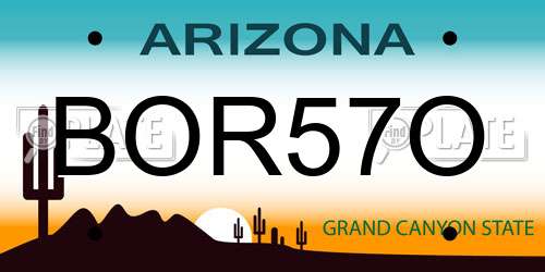 BOR57O Arizona License Plate