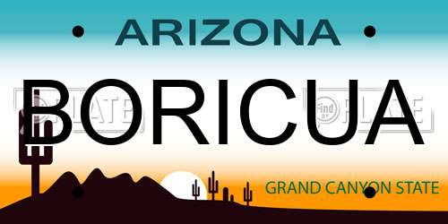 BORICUA Arizona License Plate