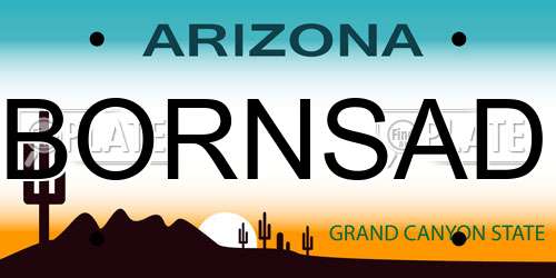 BORNSAD Arizona License Plate