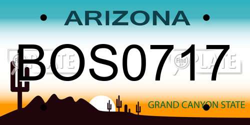 BOS0717 Arizona License Plate