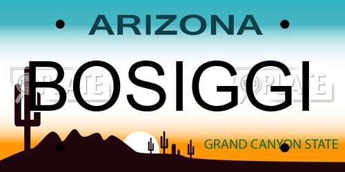 BOSIGGI Arizona License Plate