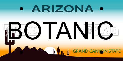 BOTANIC Arizona License Plate