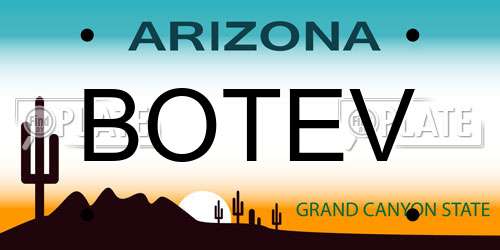 BOTEV Arizona License Plate