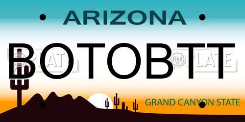 BOTOBTT Arizona License Plate