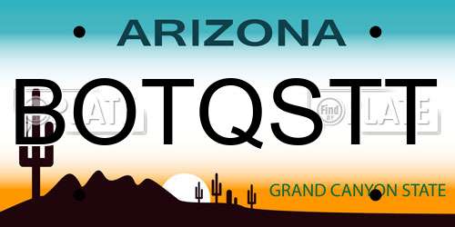 BOTQSTT Arizona License Plate